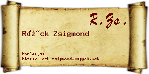 Röck Zsigmond névjegykártya
